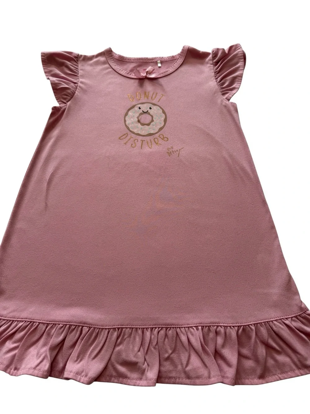 Betsey Johnson Pink Donut Graphic Flutter-Sleeve Nightgown